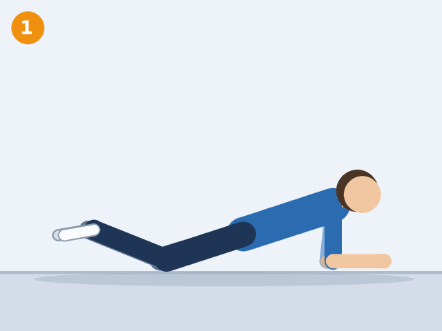Illustration of a person in a knee plank on their forearms with a straight line from head to knees